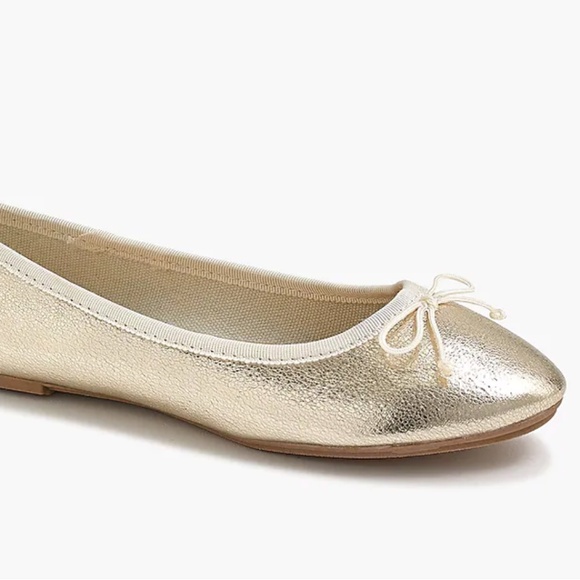 J CREW Crewcuts Women Metallic Gold Ballet Flats - Size K5 / 37 EU / 6.5 US - Picture 4 of 11